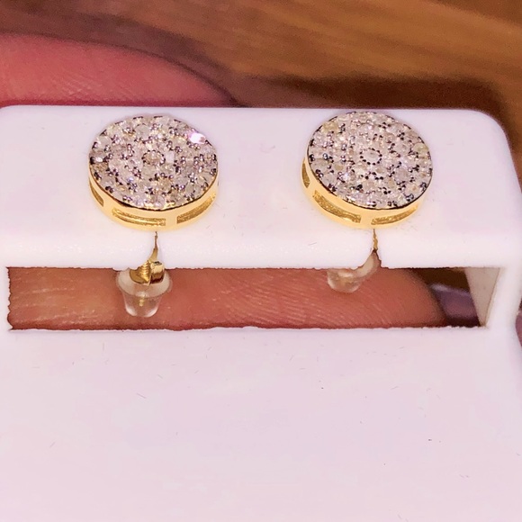 Real diamond earrings Best Gift NOT CZ  huge sale - Picture 6 of 6